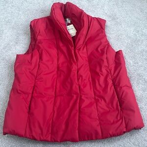Women’s Red Coldwater Creek Vest Large NEW WITH TAGS